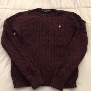 Maroon cable knit sweater